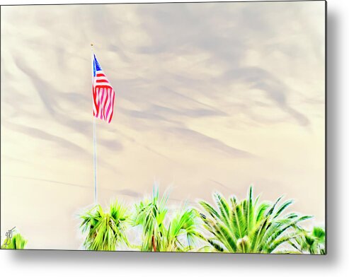 American Flag Metal Print featuring the photograph American Flag by Gina O'Brien