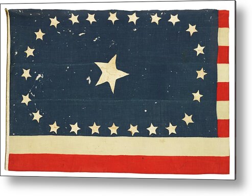 25-star American National Flag Commemorating Arkansas Statehood On June 15 Metal Print featuring the painting American National Flag Commemorating Arkansas by MotionAge Designs