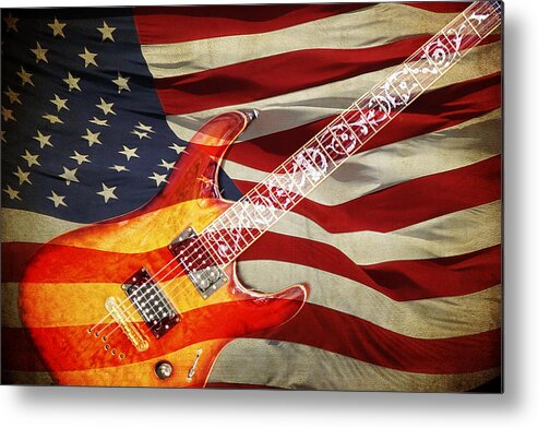 Guitar Metal Print featuring the photograph American Rock by Steve McKinzie