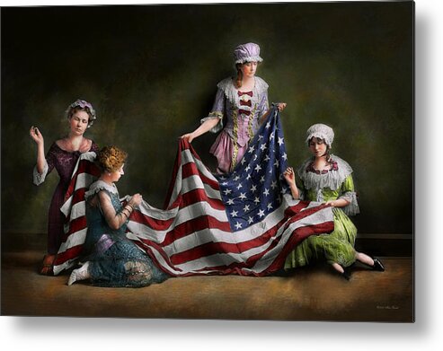 American Flag Metal Print featuring the photograph Americana - Flag - Birth of the American Flag 1915 by Mike Savad