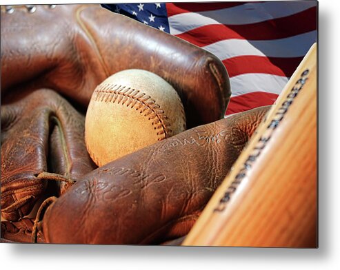 Baseball Metal Print featuring the photograph Americas Pastime by Pat Cook
