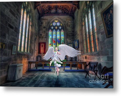 Church Metal Print featuring the mixed media Angels Love and Guidance by Ian Mitchell