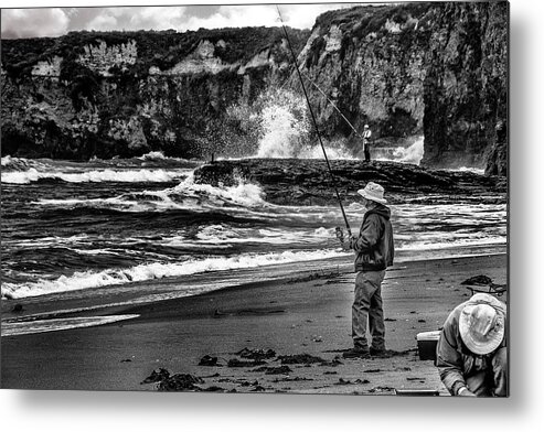  Metal Print featuring the photograph Angler on the Beach by Patrick Boening