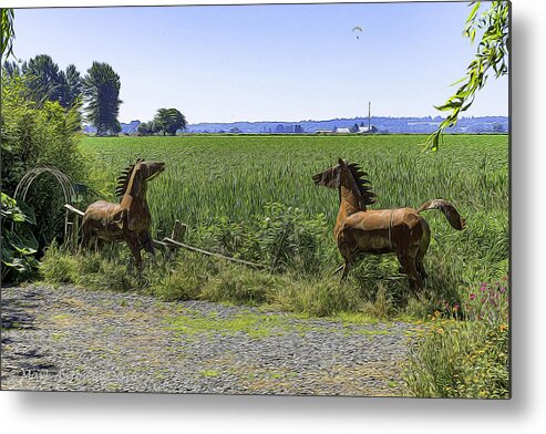 Landscape Metal Print featuring the photograph Animated Horses by Mark Joseph