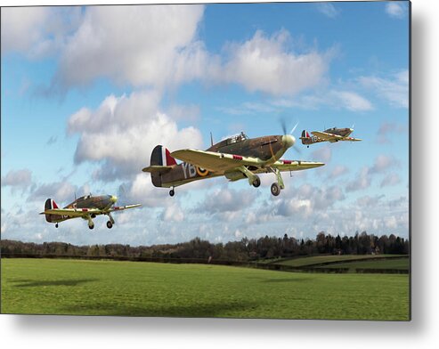 Hawker Hurricane Metal Print featuring the photograph Another day Hurricanes scramble cropped by Gary Eason