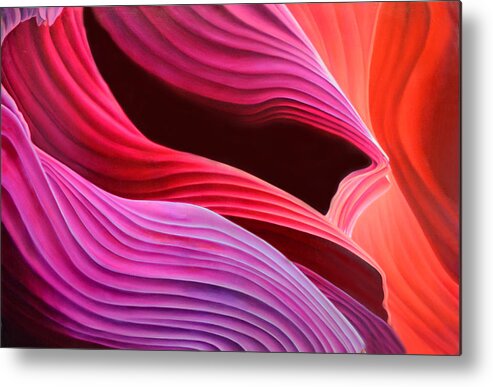 Antelope Canyon Metal Print featuring the painting Antelope Waves by Anni Adkins