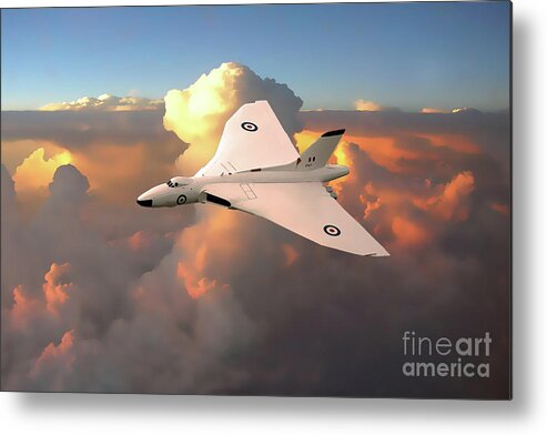 Vulcan Metal Print featuring the digital art Anti Flash White Vulcan Bomber by Airpower Art