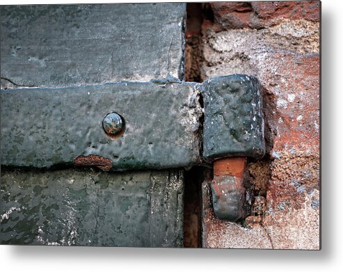Gate Metal Print featuring the photograph Antique hinge by Elena Elisseeva