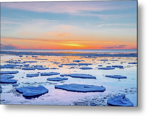 Agate Beach Metal Print featuring the photograph April Sunset Over Lake Superior by Gary McCormick