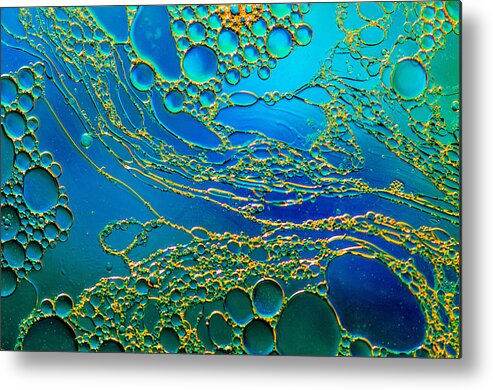 Oil Metal Print featuring the photograph Aqua Abstraction by Bruce Pritchett