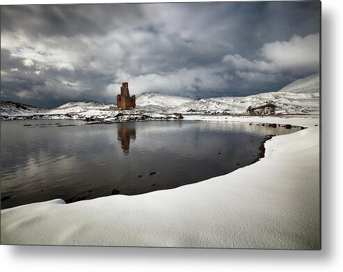 Ardvreck Castle Metal Print featuring the photograph Ardvreck Castle in Winter by Grant Glendinning