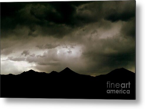 Texas Metal Print featuring the photograph Texas Mountains Silhouette And The Ascension Of The Dusking Sky by Michael Hoard