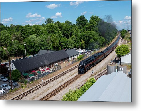 Train Metal Print featuring the photograph At Bedford Station by Star City SkyCams