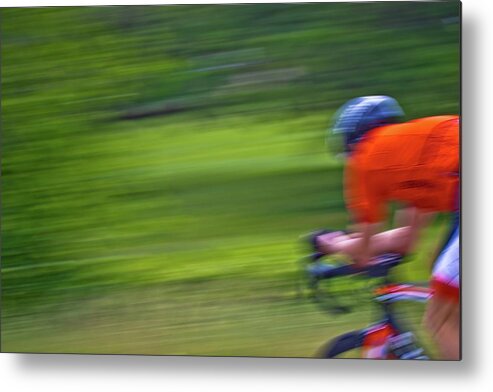 Bike Racing Metal Print featuring the photograph At the Speed of Light by Linda Unger