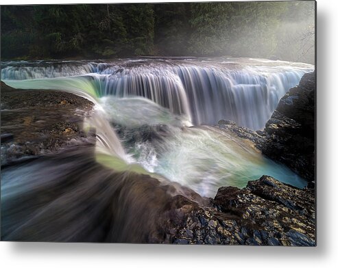 Lower Lewis River Falls Metal Print featuring the photograph At the Top of Lower Lewis River Falls by David Gn