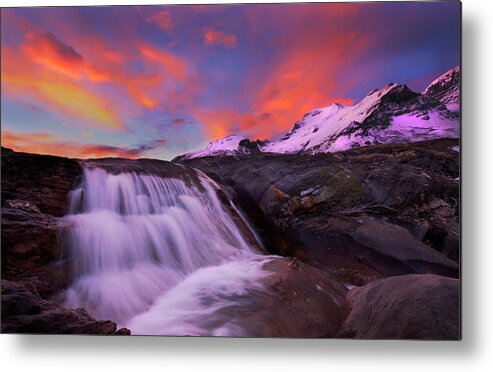 Sunrise Metal Print featuring the photograph Athabasca on Fire by Dan Jurak
