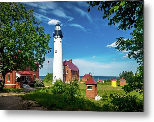 Au Sable Point Metal Print featuring the photograph Au Sable Lighthouse by Gary McCormick