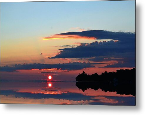Abstract Metal Print featuring the digital art August 8-2017 Sunrise Two by Lyle Crump