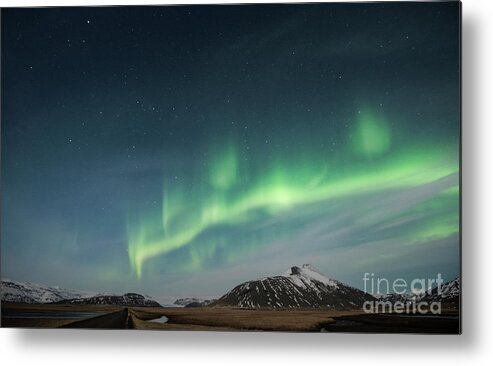 Iceland Metal Print featuring the photograph Aurora Borealis Over Iceland by Sandra Bronstein