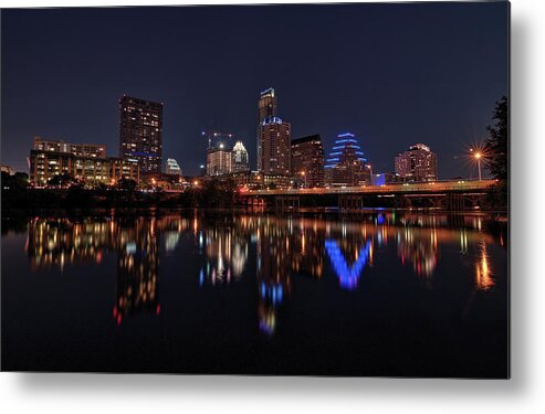 Austin Metal Print featuring the photograph Austin Skyline At Night by Todd Aaron