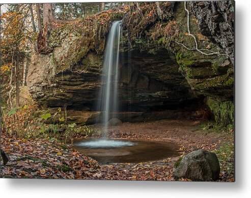Waterfalls Metal Print featuring the photograph Autumn at Scott Falls by Gary McCormick