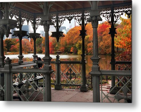 Central Park Metal Print featuring the photograph Autumn at The Ladies Pavilion by Jessica Jenney