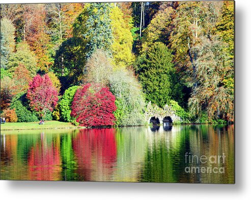 Autumn Metal Print featuring the photograph Autumn colours by the lake by Colin Rayner