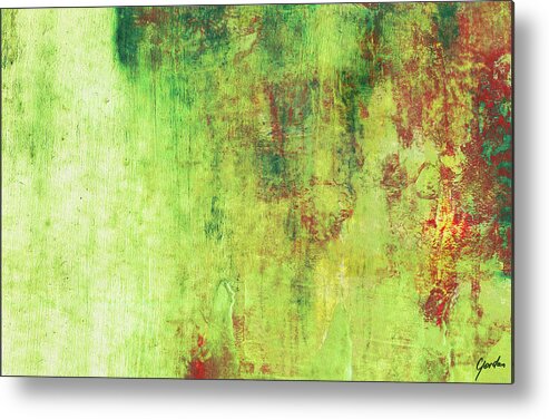 Abstract Metal Print featuring the painting Autumn Forest Mist - Pastel Abstract Landscape Art by Modern Abstract