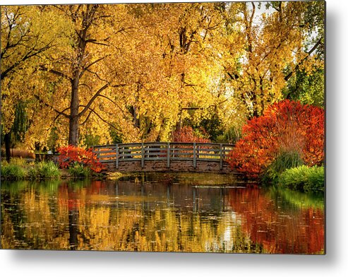 Hudson Gardens Metal Print featuring the photograph Autumn in the Park by Teri Virbickis