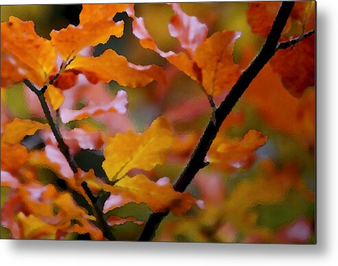 Leaves Metal Print featuring the painting Autumn by Mary Gaines