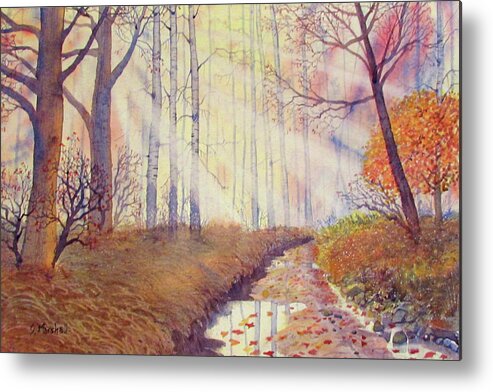 Glenn Marshall Metal Print featuring the painting Autumn Memories by Glenn Marshall