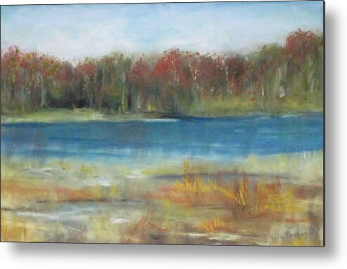 Pastel Metal Print featuring the painting Autumn On The Maurice River by Paula Pagliughi