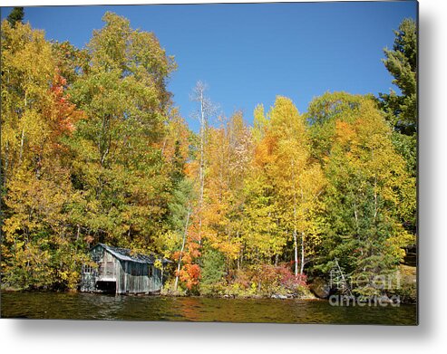 Cheryl Baxter Photography Metal Print featuring the photograph Autumn on the Water by Cheryl Baxter