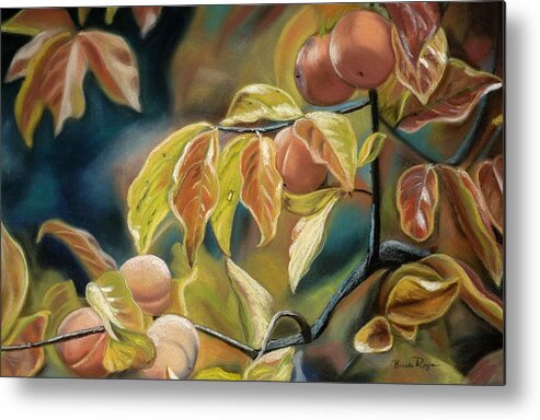 Autumn Metal Print featuring the painting Autumn Peaches by Brenda Williams