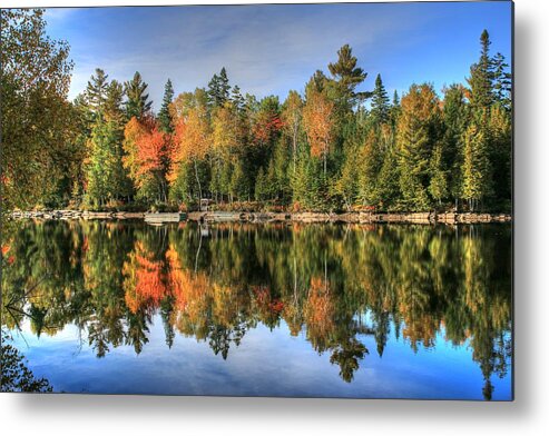 Maine Metal Print featuring the photograph Autumn Reflections of Maine by Shelley Neff