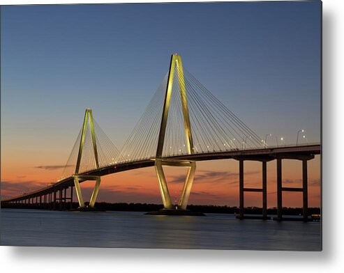 South Carolina Metal Print featuring the photograph Avenell Bridge Sunset by Nancy Dunivin