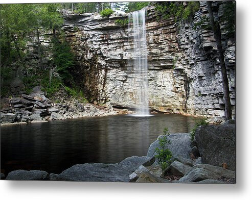 Waterfall Metal Print featuring the photograph Awosting Falls in July II by Jeff Severson