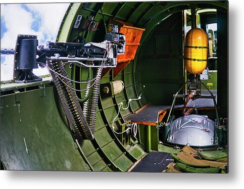 Plane Metal Print featuring the photograph B17 Side Machine Gun by Steven Ralser