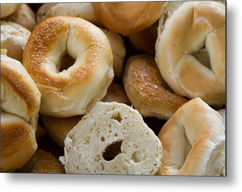 Food Metal Print featuring the photograph Bagels 1 by Michael Fryd