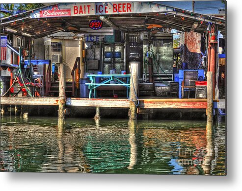 Bait Metal Print featuring the photograph Bait Ice Beer shop on bay by Dan Friend