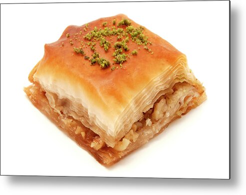 White Background Metal Print featuring the photograph Baklava by Fabrizio Troiani