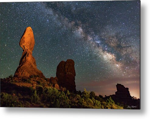Arches National Park Metal Print featuring the photograph Balanced Rock and Milky Way by Dan Norris