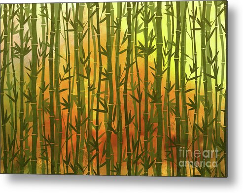 Background Metal Print featuring the digital art Bamboo Forest by Peter Awax