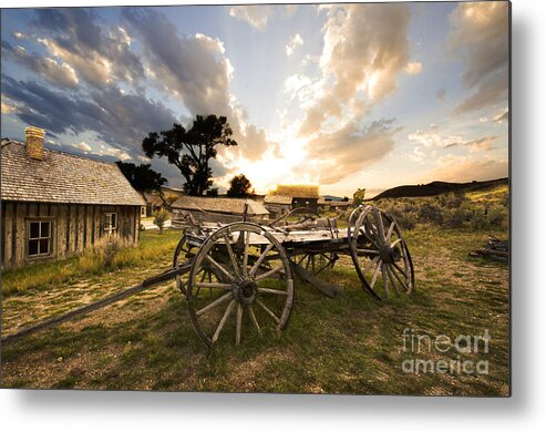 Wagon Metal Print featuring the photograph Bannack Montana Ghost Town by Bob Christopher