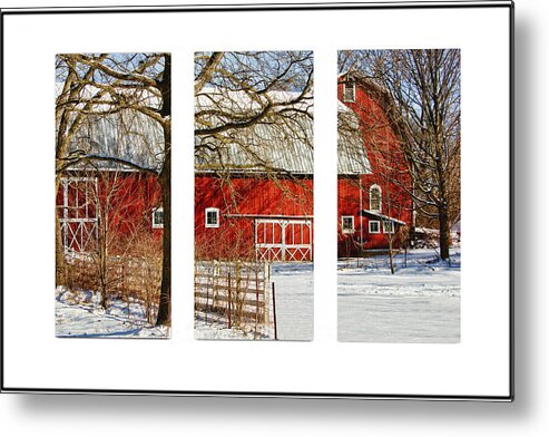 Triptych Metal Print featuring the photograph Barn Triptych by Pat Cook