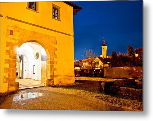 Town Metal Print featuring the photograph Baroque town of Varazdin evening view by Brch Photography