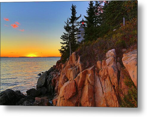Maine Metal Print featuring the photograph Bass Harbor Headlight by Nancy Dunivin