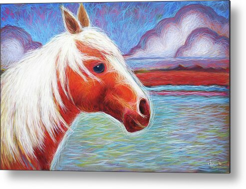 Horses Metal Print featuring the painting Be Still by Angela Treat Lyon