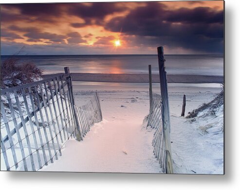 Nauset Beach Metal Print featuring the photograph Beach Entrance Winter Sunrise by Darius Aniunas