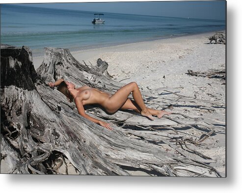 Beach Girl By Lucky Cole Metal Print featuring the photograph Beach Girl by Lucky Cole